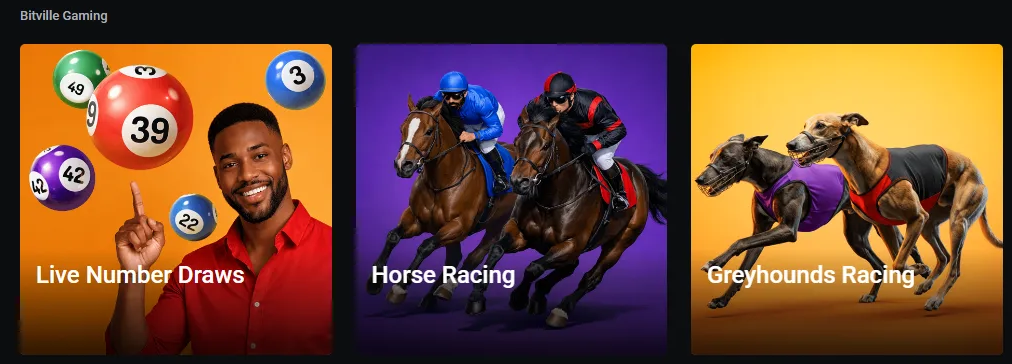 Interface LEON PT: Apostas rápidas, Live Number Draws, Horse Racing e Greyhounds Racing